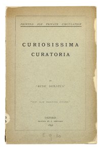 Rude Donatus, Oxford, Curiosissima Curatoria -julkaisun nimisivu tekijältä Charles Lutwidge Dodgson