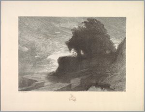 Maisemasarja: Maisema, levy 4, muistiinpano, käärme, 1892-1893. tekijältä Charles Marie Dulac
