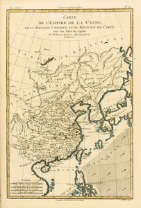 Kiinan valtakunta, Kiinan Tartaari ja Korean kuningaskunta Japanin saarten kanssa Guillaume Raynalin (1713-96) Atlas de Toutes les Parties Connues du Globe Terrestren julkaisusta 1780 (colou)