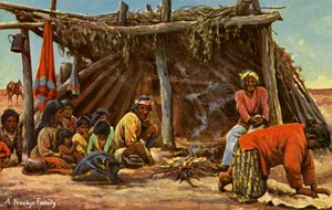 Navajo-perhe tekijältä Charles Marion Russell