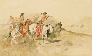 Attack on the Muleteers, n. 1895 (kynä ja wc paperilla)