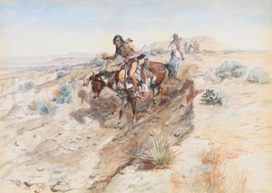 Indian Braves, 1899 tekijältä Charles Marion Russell