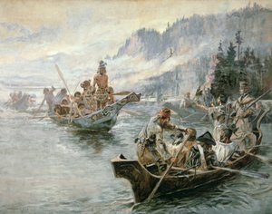 Lewis & Clark Ala-Columbia-joella tekijältä Charles Marion Russell