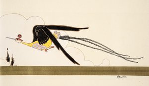 Paratiisilintu, teoksesta La Mode en mil neuf cent douze. chez Marcelle Demay. pub.1912 (sabluunapainatus).