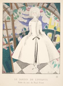 Le Jardin de lInfante, muotikuvakokoelmasta, 1920 (pochoir-painatus). tekijältä Charles Martin