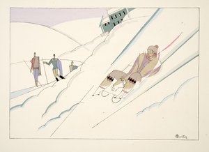 Sled, alkaen Sports & Entertainment, pub. 1914 (sabluunapainatus) tekijältä Charles Martin