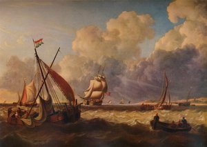 Kalastusveneet Hollannin rannikolla, 1823