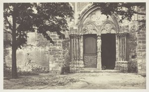 Villeneuve le Comten kirkko, Seine-et-Marne (Villeneuve le Comten kirkko, Seine-et-Marne) tekijältä Charles Marville