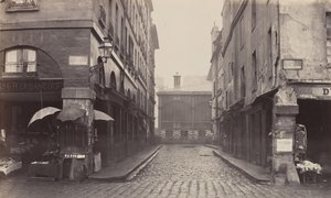 Rue du Contrat-Social, rue de la Tonnellerie, 1864-1865. tekijältä Charles Marville