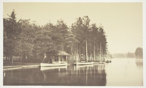 Nimetön, c. 1850. [Vene järvellä Bois de Boulognessa, puisto Pariisissa]. tekijältä Charles Marville