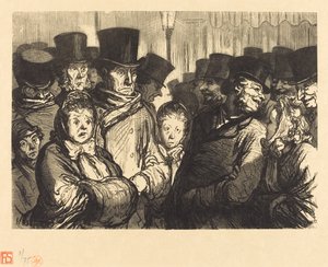 Boulevard du Temple keskiyöllä tekijältä Charles Maurand after Honoré Daumier