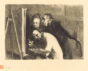 Taidemaalarit ja porvarit tekijältä Charles Maurand after Honoré Daumier