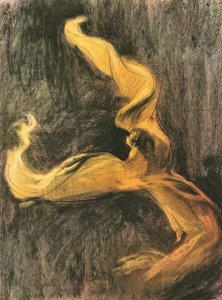 Loie Fuller keltainen mekko, c. 1895.