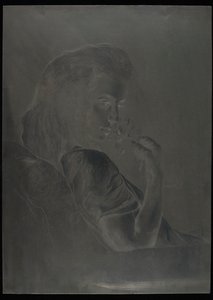 Lauta "The Tea Rose", n. 1900 (teräspainolevy) tekijältä Charles Maurin