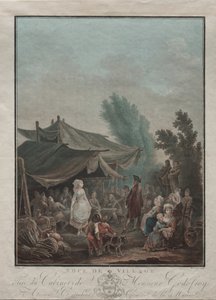 Kylän häät 1785. tekijältä Charles Melchior Descourtis