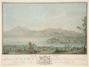 Näkymä Schadausta Thun-järvelle (Clementin jälkeen) tekijältä Charles Melchior Descourtis