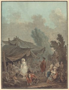 Noce de Village (kylän häät) tekijältä Charles Melchior Descourtis after Nicolas Antoine Taunay