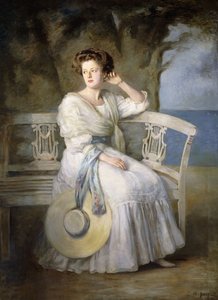 Muotokuva naisesta, jolla on sininen mekko tekijältä Charles Mendelssohn Horsfall