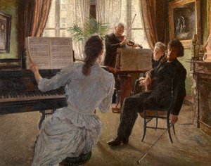 Kvartetti (öljy paneeliin)