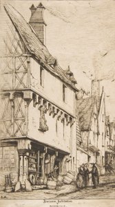 Vanha talo tai muusikon talo, Bourges, 1860. tekijältä Charles Meryon