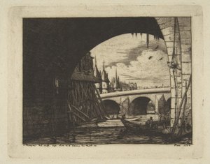Kaarikäytävä, Pont Nôtre-Dame, Pariisi, teoksesta ”Etchings of Paris”
