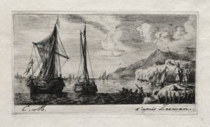 Calais - Huuhteluveneet, 1850. tekijältä Charles Meryon