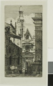 St. Etienne du Montin kirkko, Pariisi tekijältä Charles Meryon