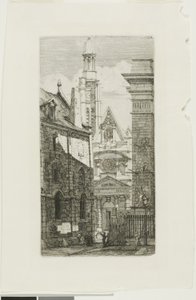 St. Etienne du Montin kirkko, Pariisi tekijältä Charles Meryon