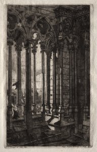 Pariisin etsaukset: Notre Damen galleria tekijältä Charles Meryon
