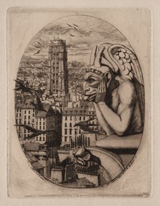 Pariisin etsaukset: Gargoyle tekijältä Charles Meryon