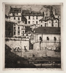 Pariisin etsaukset: ruumishuone, 1854. tekijältä Charles Meryon
