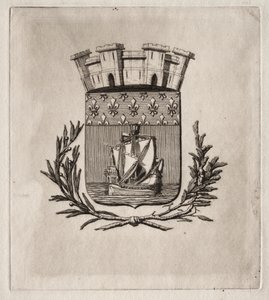 Pariisin etsaukset: Pariisin kaupungin symboliset käsivarret tekijältä Charles Meryon