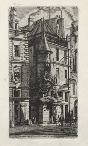 Talo tornilla, rue de la Tixéranderie, Pariisi tekijältä Charles Meryon