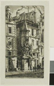 Talo tornilla, rue de la Tixéranderie tekijältä Charles Meryon