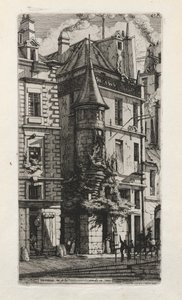 Talo tornilla, rue de la Tixéranderie, Pariisi tekijältä Charles Meryon