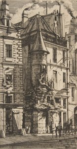 Talo tornilla, rue de la Tixéranderie, Pariisi, 1852. tekijältä Charles Meryon