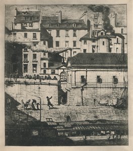 La Morgue 3rd State, 9 18 x 8 18 tuumaa, 1854, 1927 tekijältä Charles Meryon