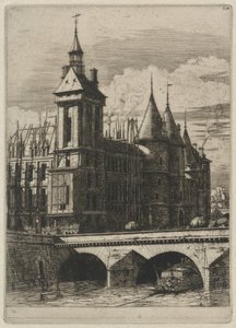 Kellotorni, Pariisi (The Clock Tower, Paris) tekijältä Charles Meryon