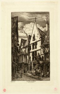 Rue des Toiles, Bourges tekijältä Charles Meryon