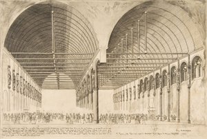 Salle des Pas-Perdus entisessä Palais de Justicessa Palais de Jus...n etuhuone, 1855. tekijältä Charles Meryon