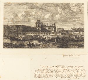 Vanha Louvre, Zeemanin maalauksesta, 1651 tekijältä Charles Meryon