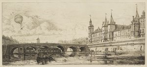 Le Pont-Au-Change (etsaus) tekijältä Charles Meryon