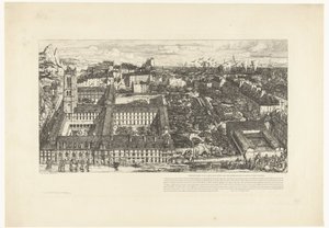 Lyseum Henri IV Pariisissa Collège Henri IV tai Lycée Napoléon (nimi esineessä) tekijältä Charles Meryon