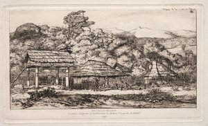 Alkuperäiset navet ja majat Akaroassa, Banksin niemimaalla, 1845, 1865. tekijältä Charles Meryon