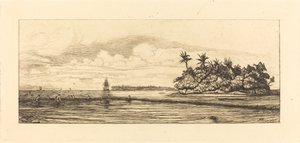 Oseania, saaret Uveassa (Wallis); Peche aux palmes, 1845 (Oseania: Kalastus, Palmssaarten lähellä Uea tai Wallis-ryhmä) tekijältä Charles Meryon