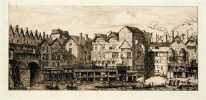 Cité-kaupunginosan portti 1600-luvun lopulla, Pariisi tekijältä Charles Meryon
