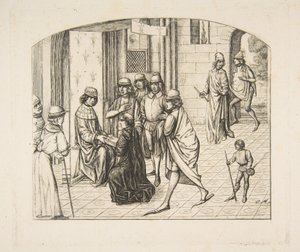 Valerius Maximuksen esitteleminen kuningas Ludvig XI:lle tekijältä Charles Meryon