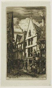 Rue des Toiles, Bourges tekijältä Charles Meryon