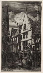 Rue des Toiles, Bourges tekijältä Charles Meryon