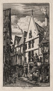 Rue des Toiles, Bourges tekijältä Charles Meryon